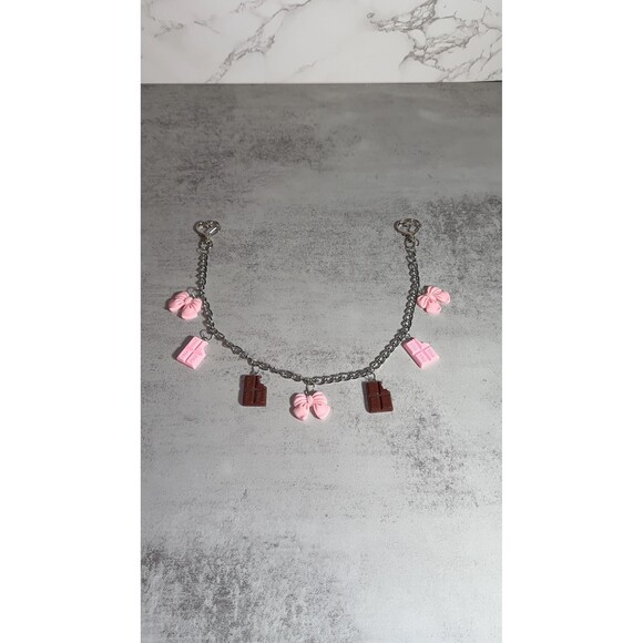 Sweet Treat Pink and Brown Charm Chain – Novelty Purse Strap Accessory - Picture 2 of 9
